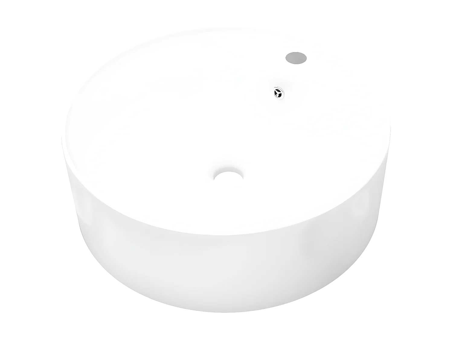 Lavabo de cerámica con agujero para grifo/desagüe blanco redondo ES66239