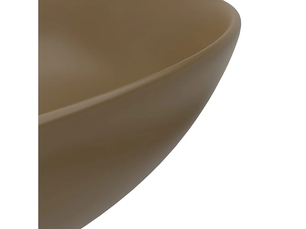 Lavabo de cuarto de baño redondo cerámica crema mate ES66528