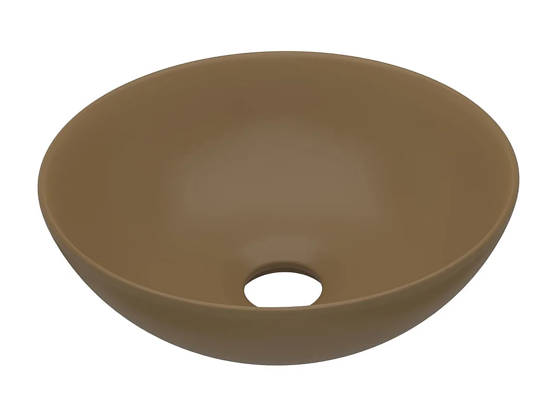 Vasque de salle de bain Céramique Crème mat Rond WVGQ2514