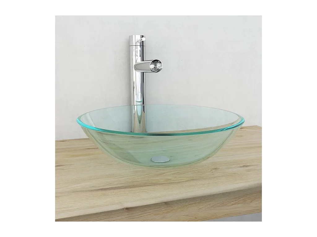 Vasque Verre trempé 42 cm Transparent WVGQ6967