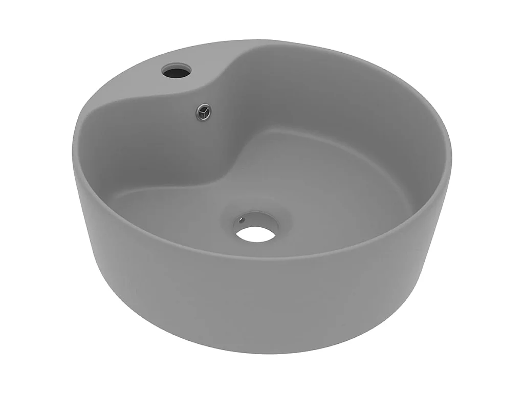 Lavabo lujoso con rebosadero cerámica gris claro mate 36x13 cm ES66354
