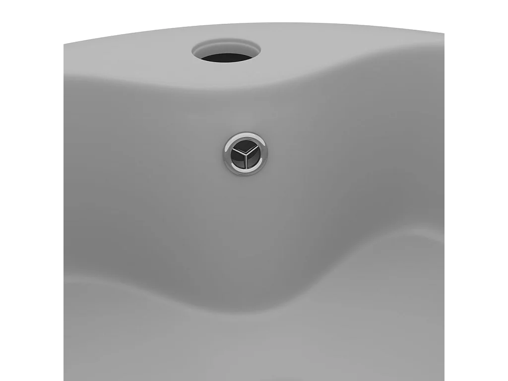 Lavabo lujoso con rebosadero cerámica gris claro mate 36x13 cm ES66354