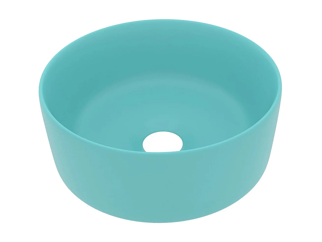 Lavatório luxuoso redondo 40x15 cm cerâmica verde-claro mate PT275393