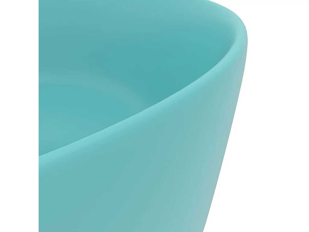 Lavabo de lujo redondo cerámica verde claro mate 40x15 cm ES66413