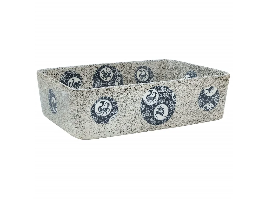 Lavabo de encimera rectangular cerámica multicolor 46x35,5x13cm ES66436