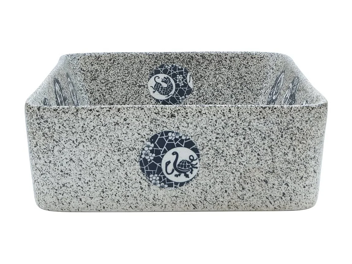 Lavabo de encimera rectangular cerámica multicolor 46x35,5x13cm ES66436