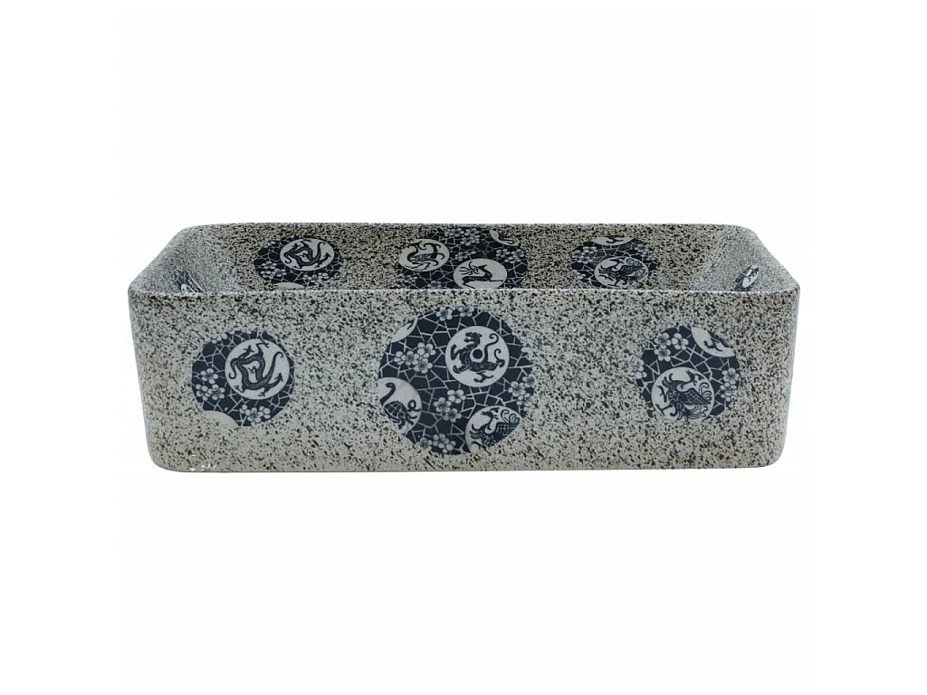 Lavatório de bancada retangular 46x35,5x13 cm cerâmica multicor PT875363