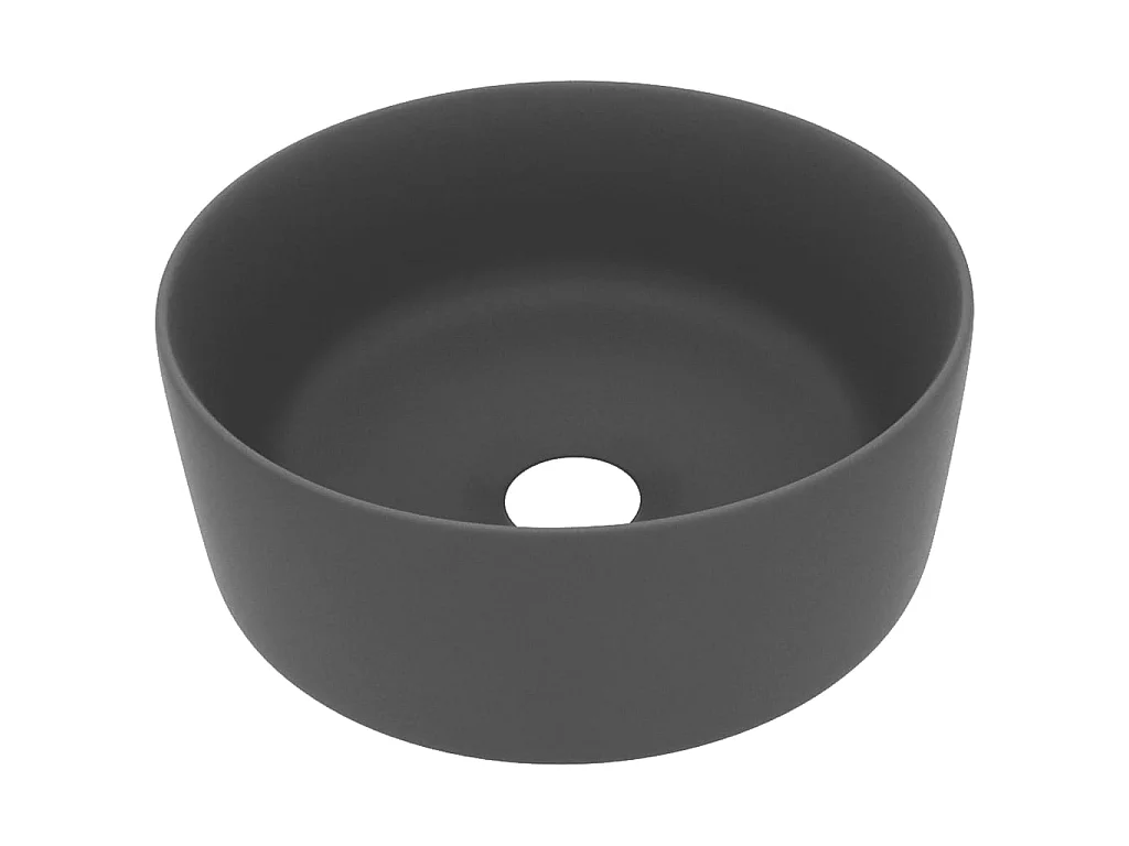 Vasque rond de luxe Gris foncé mat 40x15 cm Céramique WVGQ3167