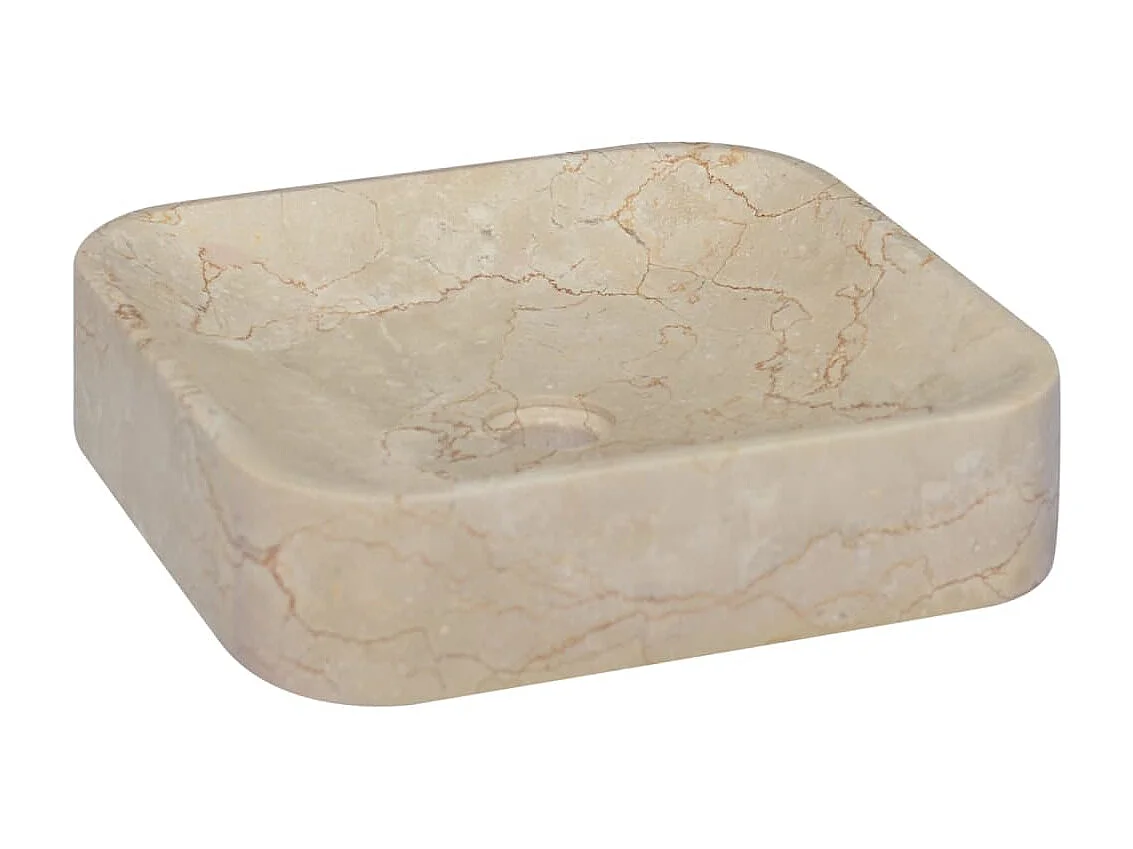 Lavabo crema mármol 40x40x10 cm ES66334