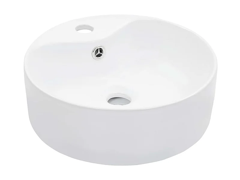 Lavabo con rebosadero 36x13 cm cerámica blanco ES66468