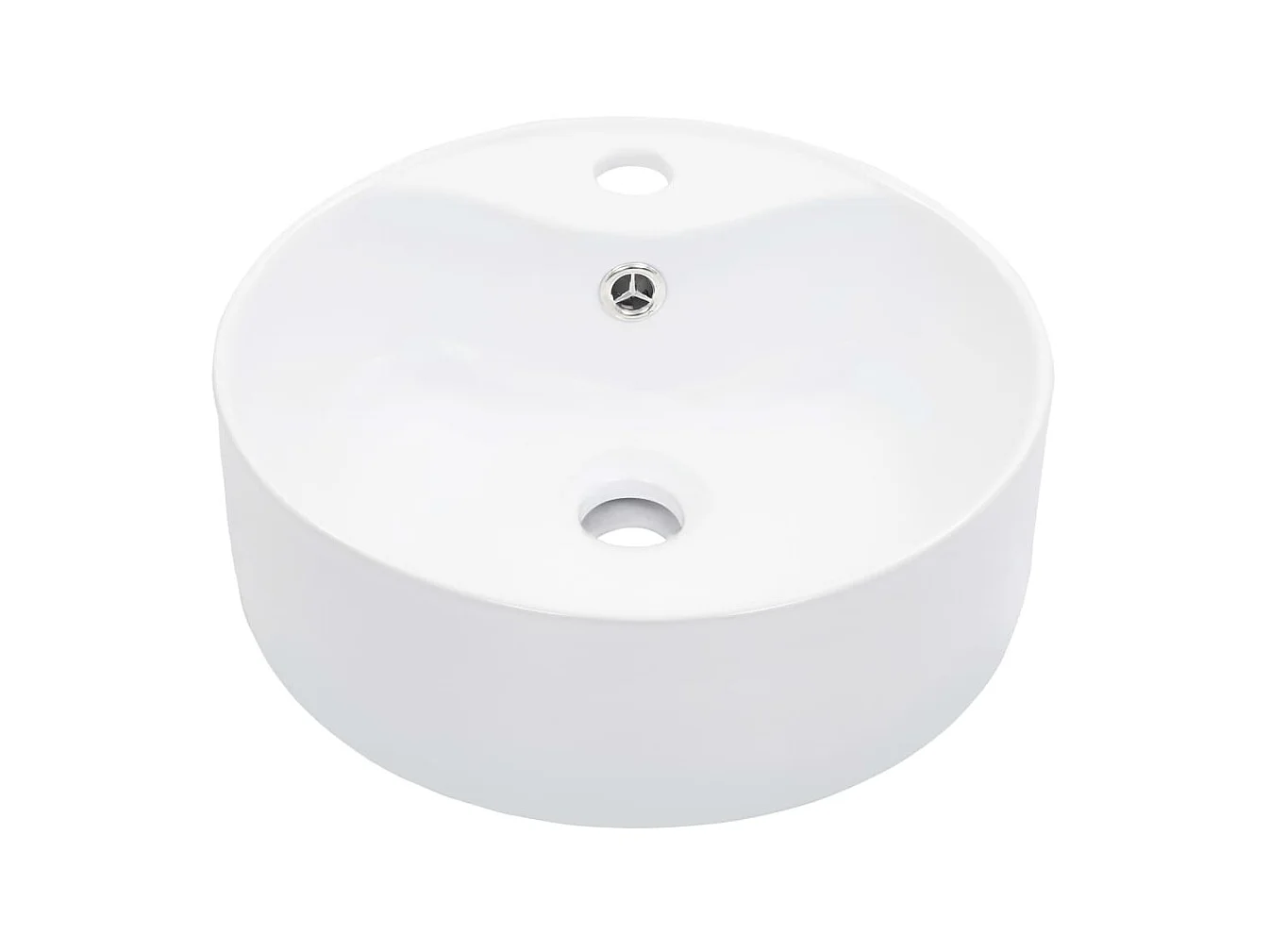 Vasque avec trop-plein 36x13 cm Céramique Blanc WVGQ4990