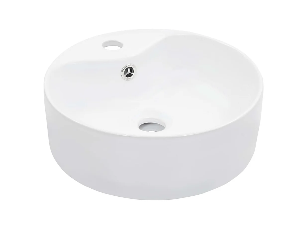 Vasque avec trop-plein 36x13 cm Céramique Blanc WVGQ4990