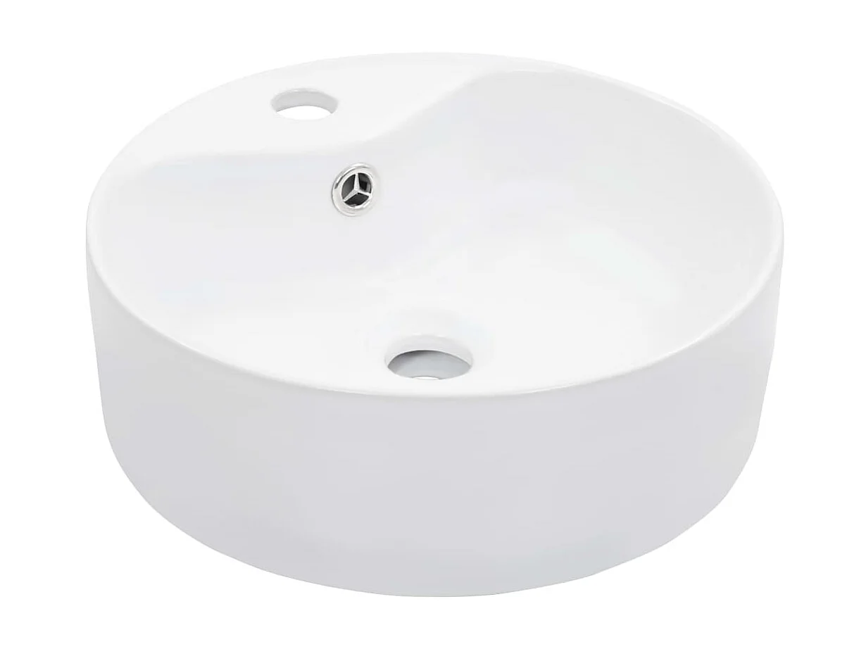 Lavabo con rebosadero 36x13 cm cerámica blanco ES66468
