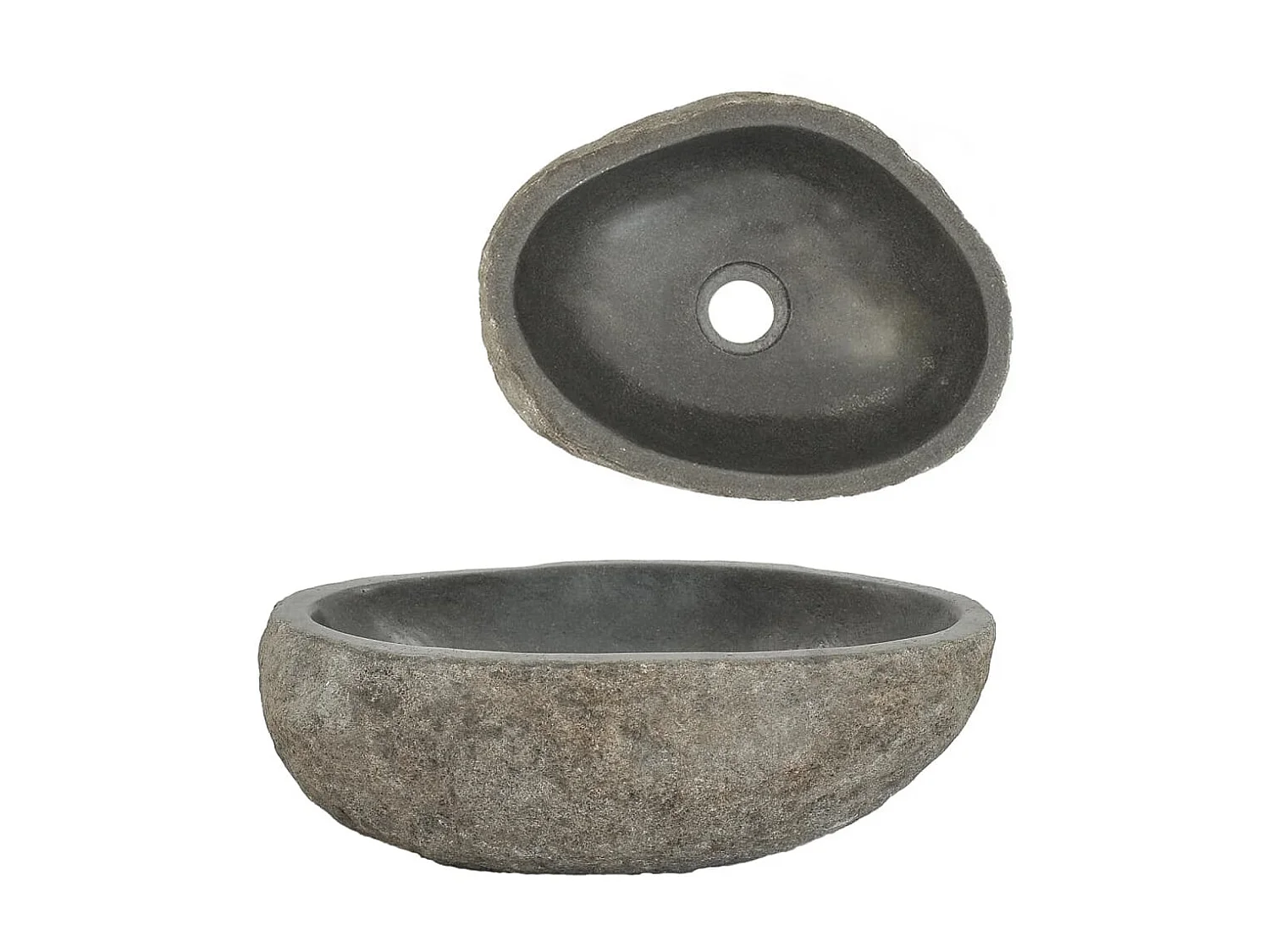 Lavatório de pedra do rio oval (29-38)x(24-31) cm PT473823