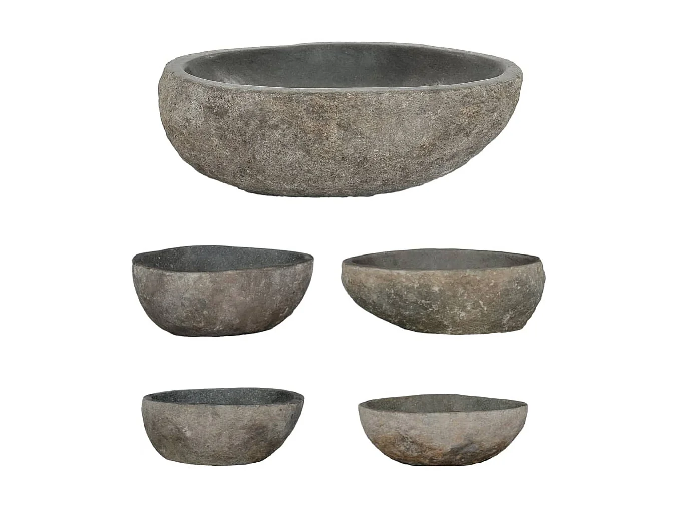 Lavatório de pedra do rio oval (29-38)x(24-31) cm PT473823