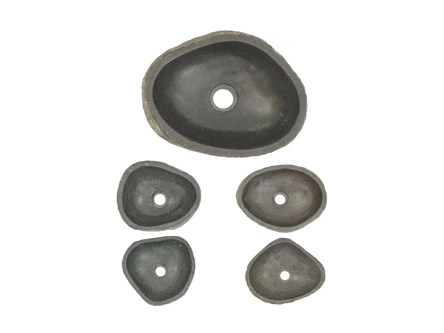 Lavatório de pedra do rio oval (29-38)x(24-31) cm PT473823