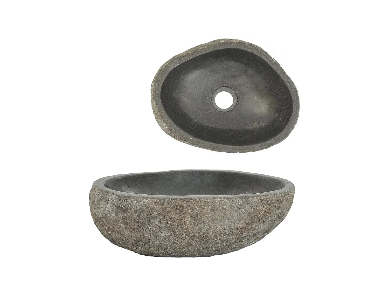 Lavabo de piedra de río ovalado 29-38 cm ES66457