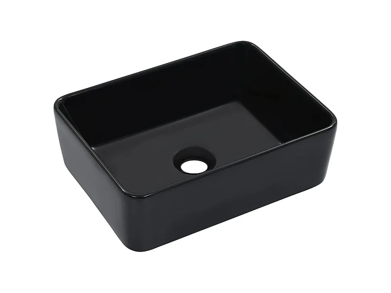 Lavatório 40x30x13 cm cerâmica preto PT842356