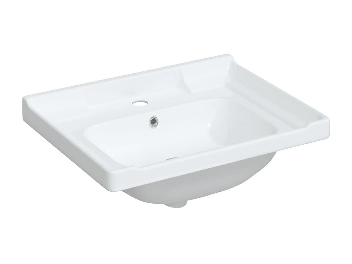 Lavabo de baño rectangular cerámica blanco 61x48x23 cm ES66421