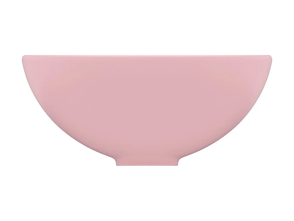 Lavabo de lujo redondo cerámica rosa mate 32,5x14 cm ES66408