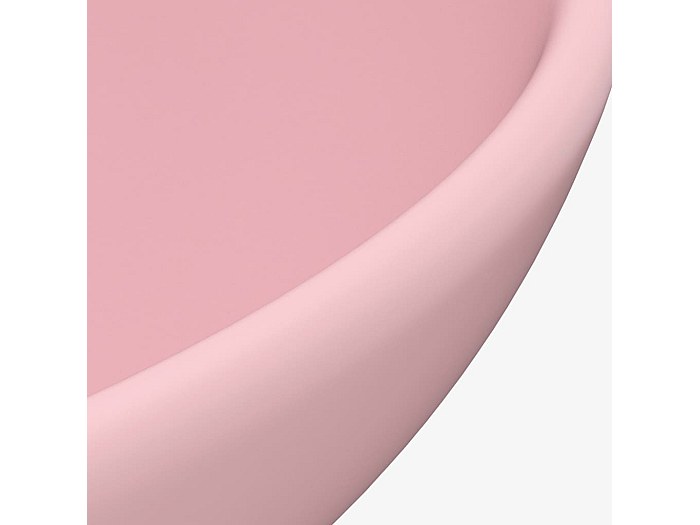 Lavatório WC luxuoso redondo 32,5x14cm cerâmica rosa mate PT250307