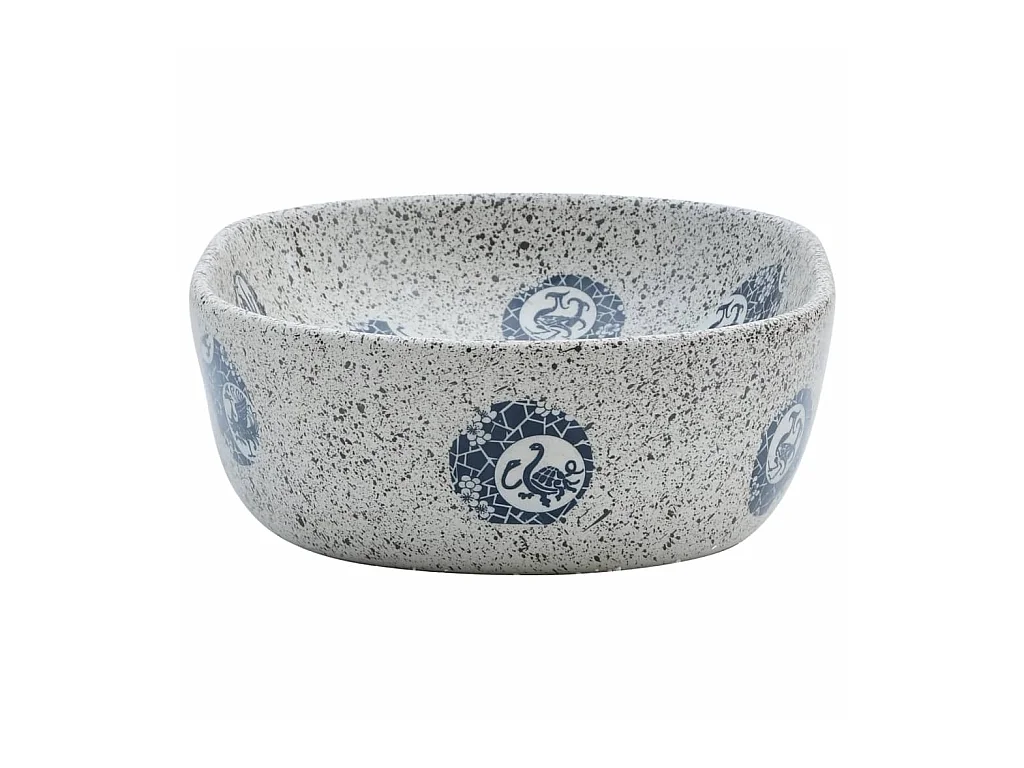 Vasque à poser gris et bleu ovale 47x33x13 cm céramique WVGQ7608