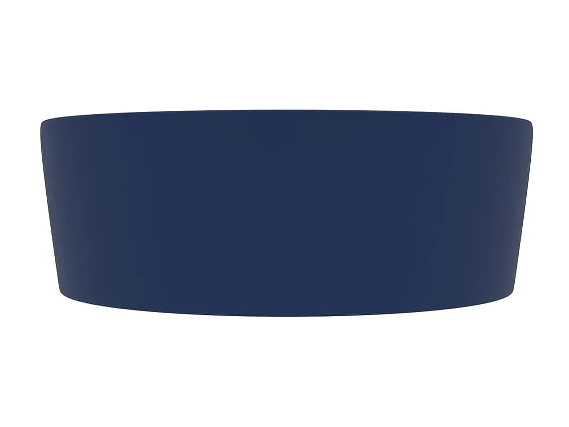 Vasque de luxe avec trop-plein Bleu foncé mat 36x13cm Céramique WVGQ1413