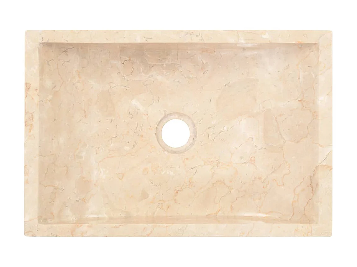 Lavabo de mármol crema con brillo 45x30x12 cm ES66618