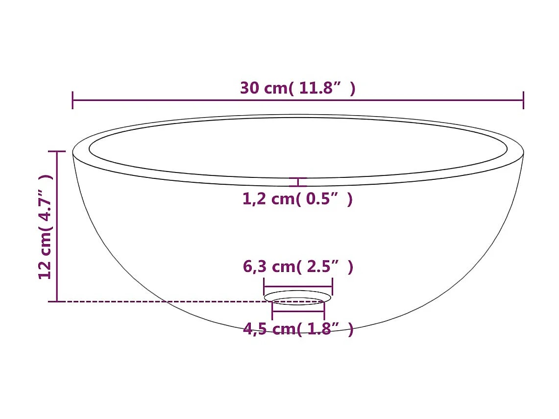 Vasque Verre trempé 30x12 cm Dépoli WVGQ8411