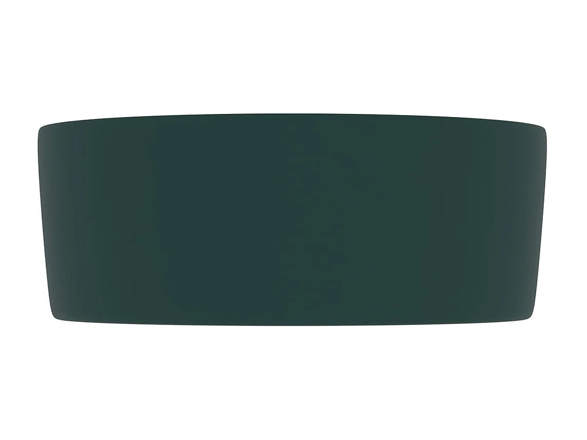 Lavatório luxuoso redondo 40x15cm cerâmica verde-escuro mate PT775225