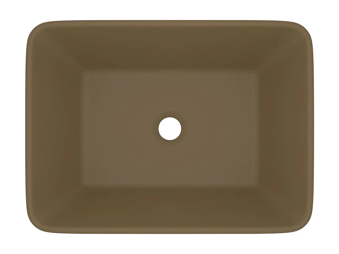 Lavabo de lujo de cerámica crema mate 41x30x12 cm ES66621