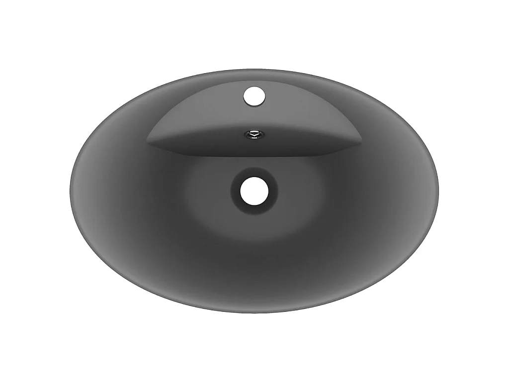 Lavabo lujoso con rebosadero cerámica gris oscuro 58,5x39 cm ES66261