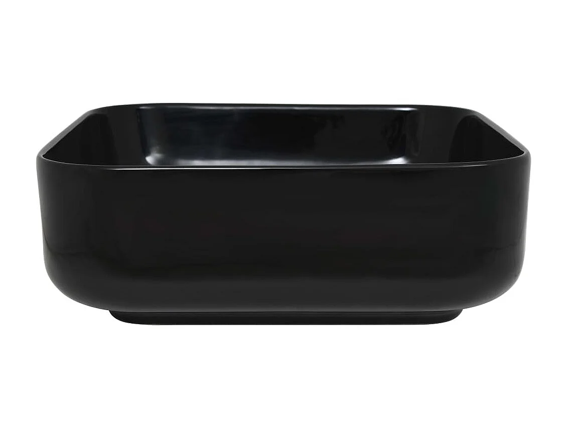 Lavabo cuadrado de cerámica negro 38x38x13,5 cm ES66291