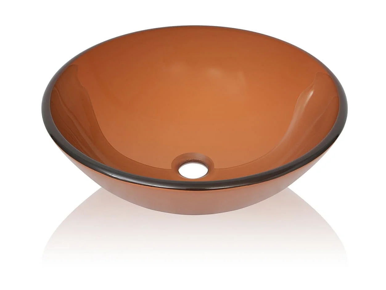 Vasque Verre trempé 42 cm Marron WVGQ6179
