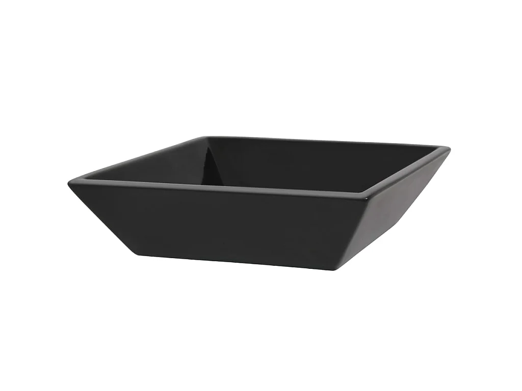 Lavabo cuadrado de cerámica negro 41,5x41,5x12 cm ES66494