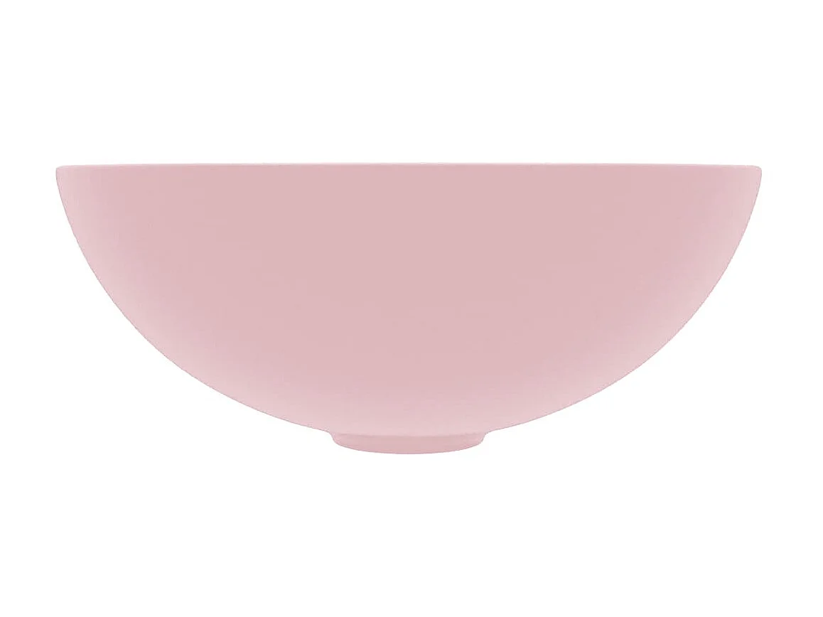 Lavabo de cuarto de baño redondo cerámica rosa mate ES66426
