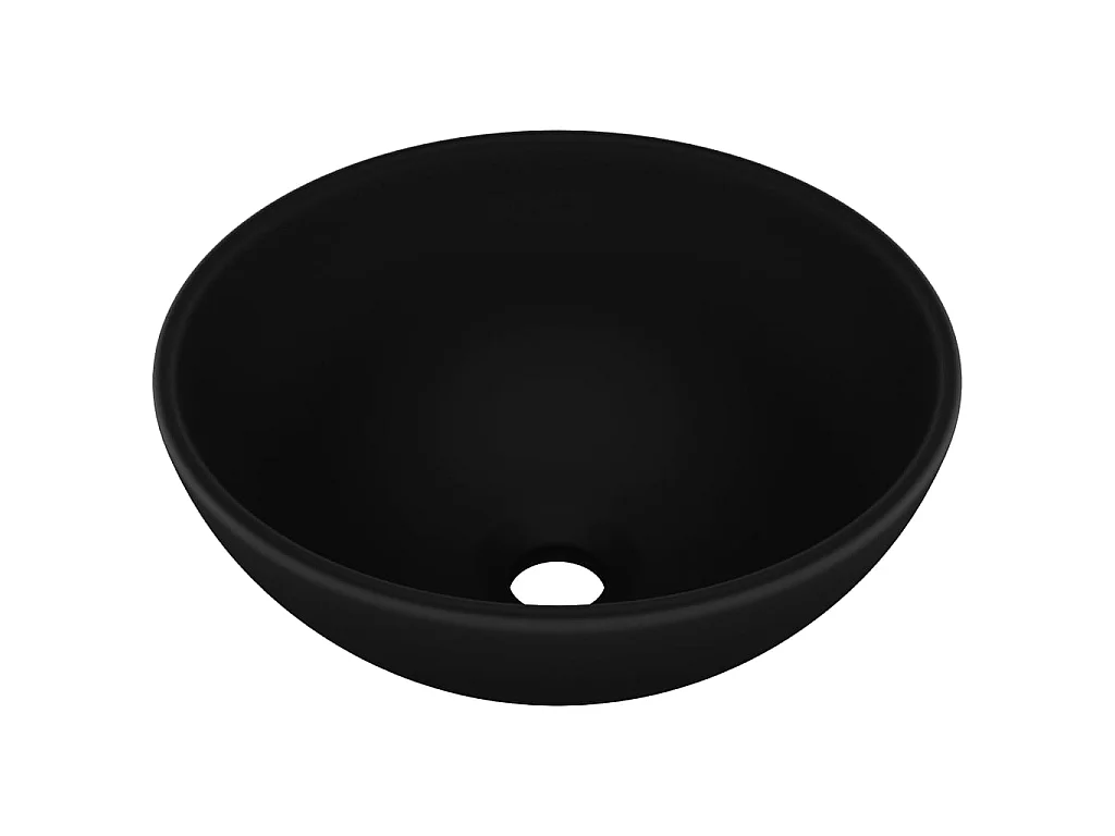 Vasque rond de salle de bain Noir mat 32,5x14 cm Céramique WVGQ1276