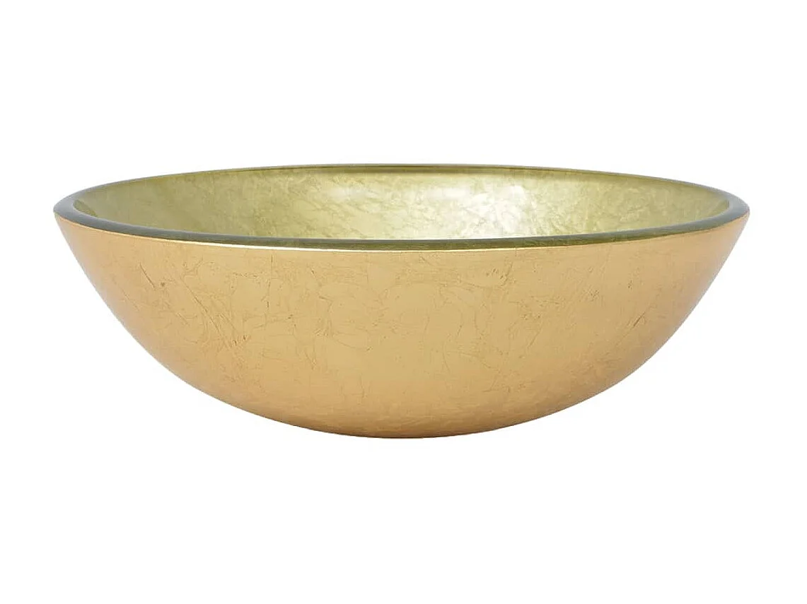 Lavabo de vidrio templado dorado 42 cm ES66609