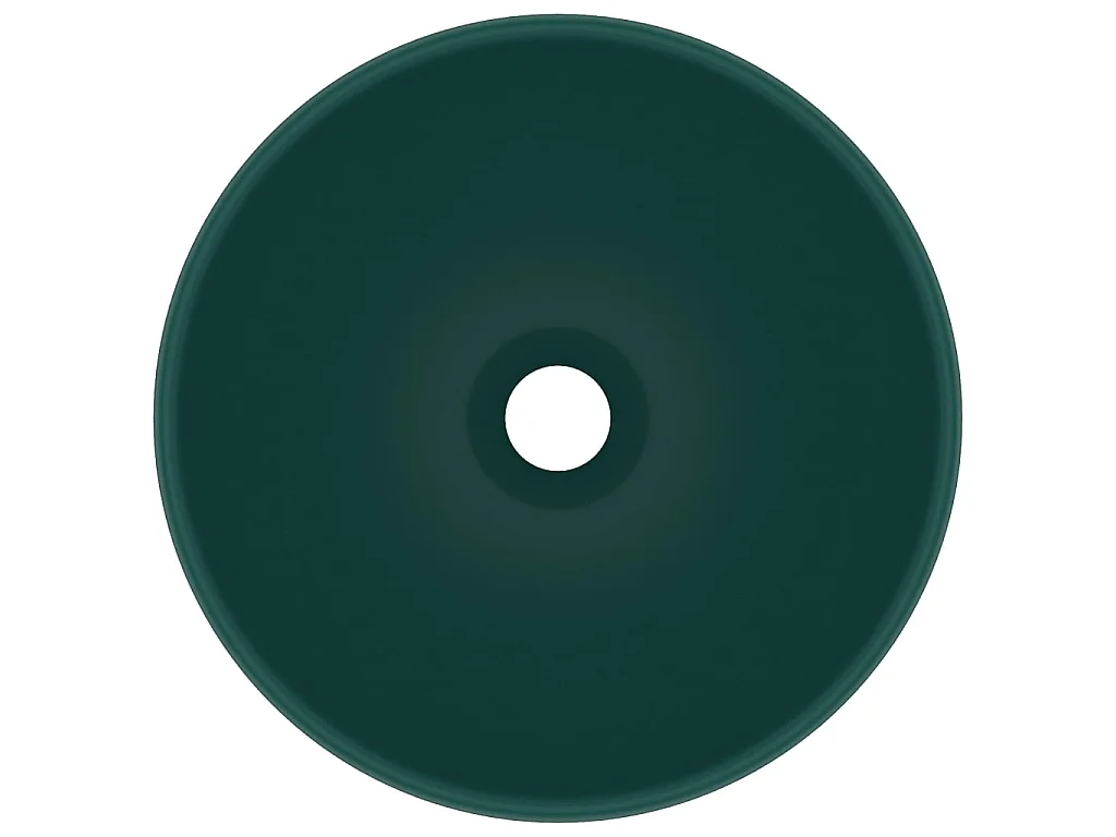 Lavabo de lujo redondo cerámica verde oscuro mate 32,5x14 cm ES66288
