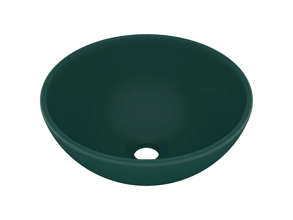 Lavatório WC luxuoso redondo 32,5x14cm cerâmica verde mate PT455913