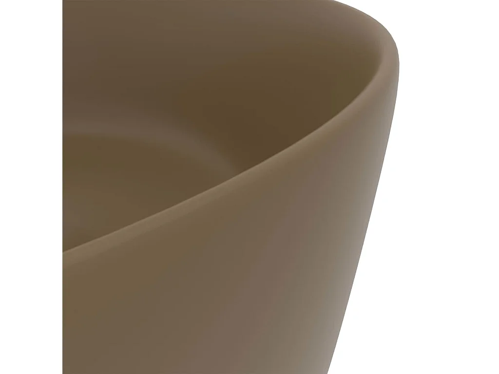 Lavatório luxuoso redondo 40x15 cm cerâmica creme mate PT903112