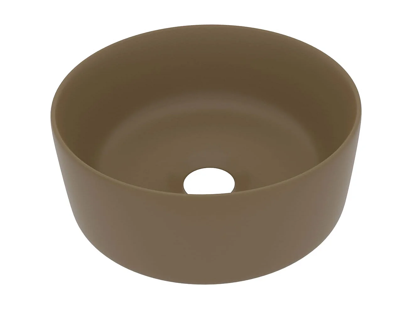 Lavabo de lujo redondo cerámica crema mate 40x15 cm ES66409