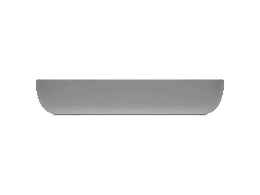 Lavabo de lujo de cerámica rectangular gris claro mate 71x38 cm ES66329