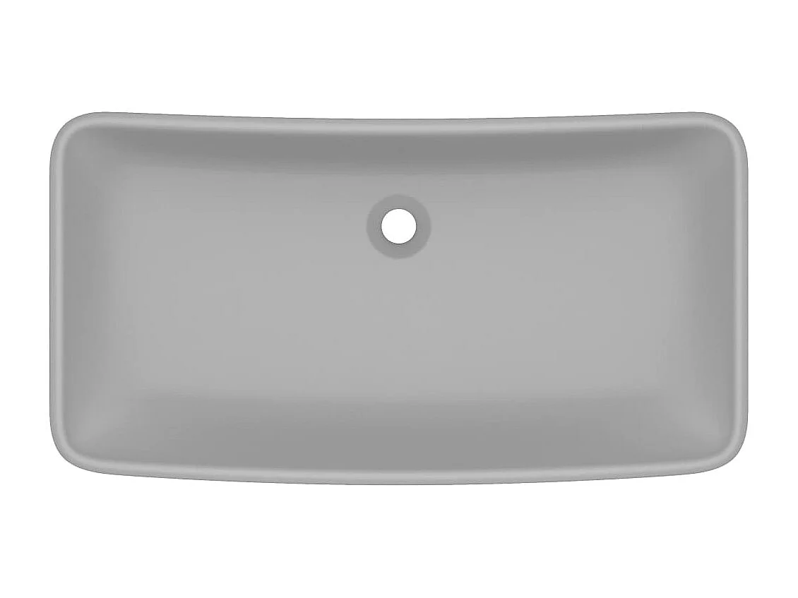 Lavatório luxuoso retangular 71x38 cm cerâmica cinza-claro mate PT336997