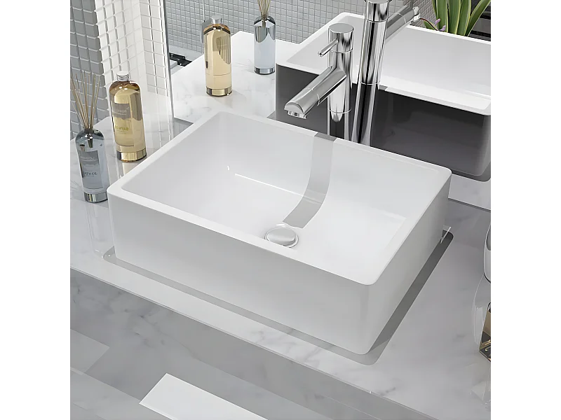 Lavabo de cerámica blanco 41x30x12 cm ES66250