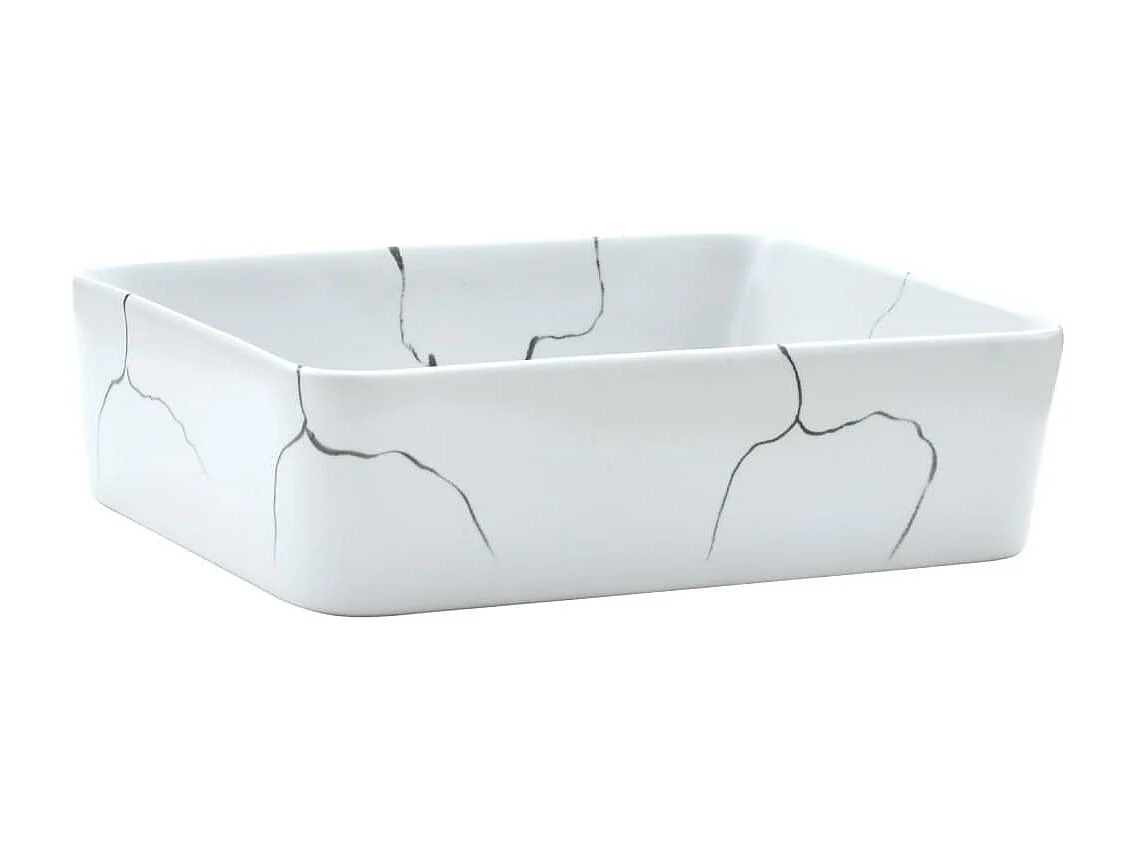 Lavabo sobre encimera rectangular cerámica blanco 46x35,5x13 cm ES66388