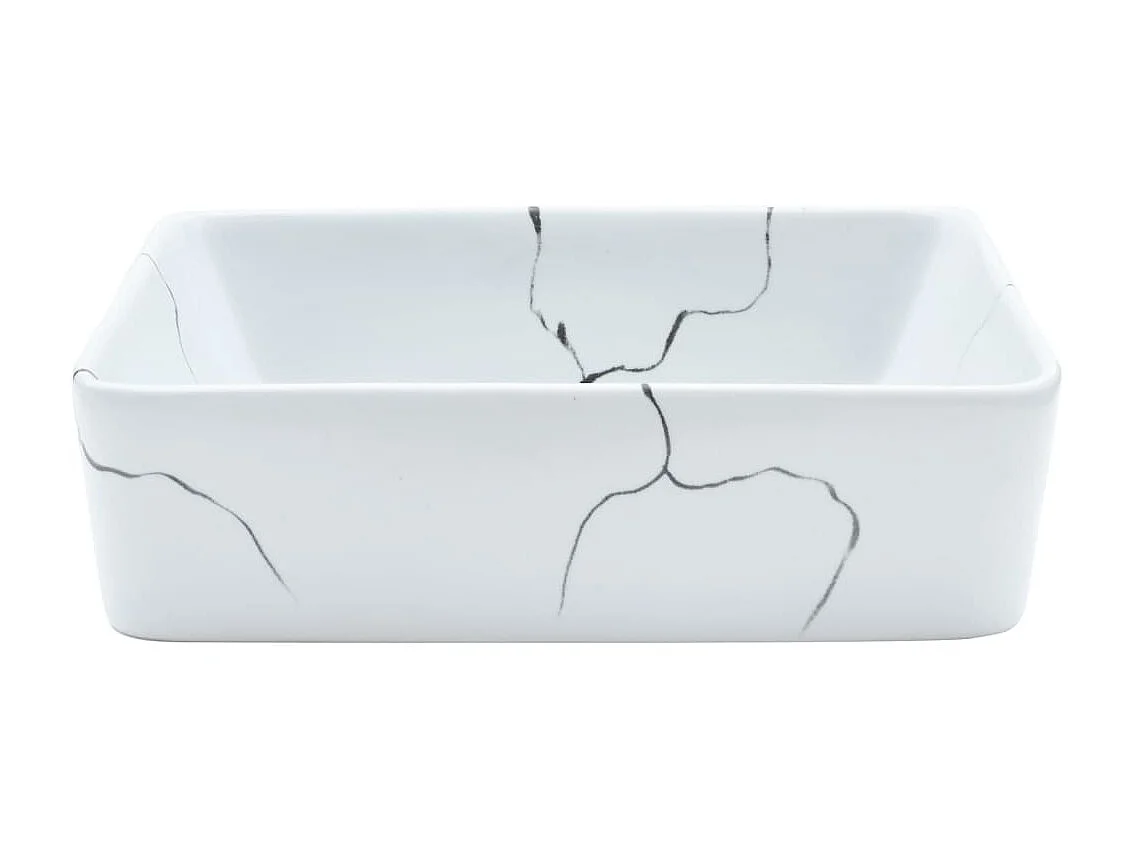 Lavabo sobre encimera rectangular cerámica blanco 46x35,5x13 cm ES66388