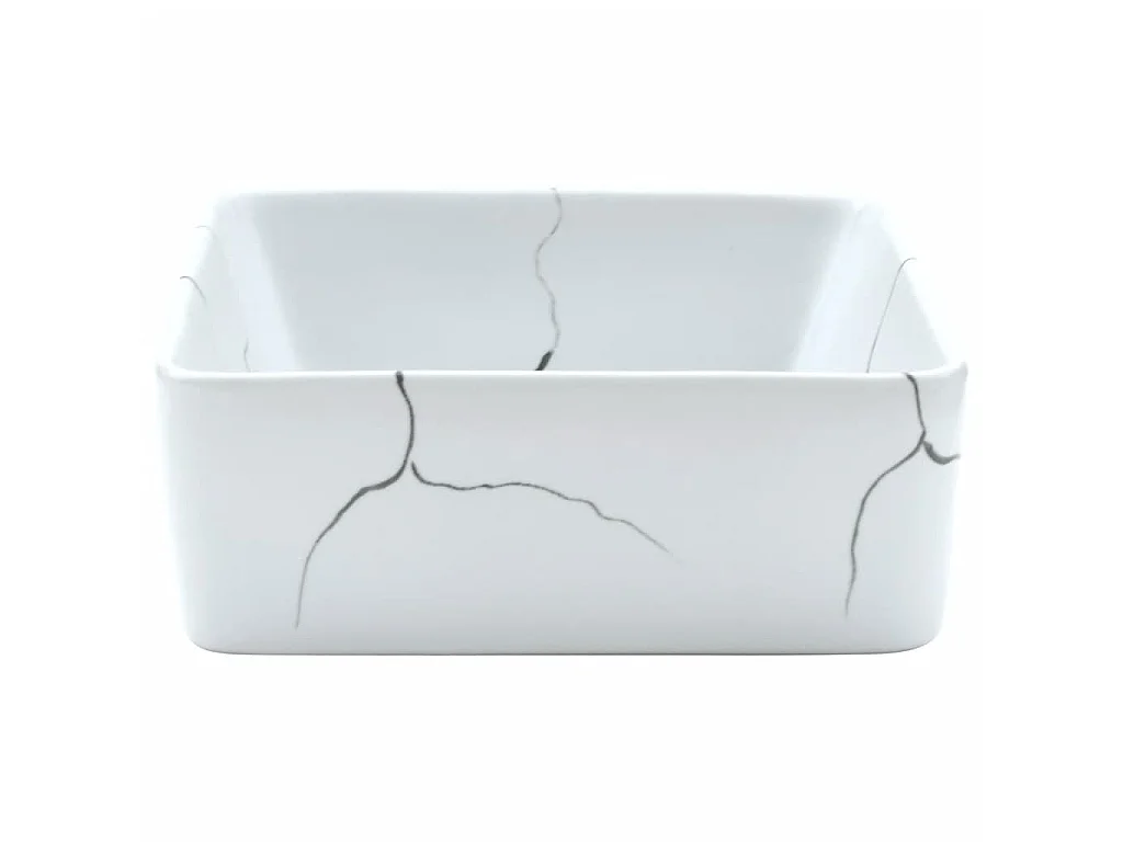 Lavabo sobre encimera rectangular cerámica blanco 46x35,5x13 cm ES66388