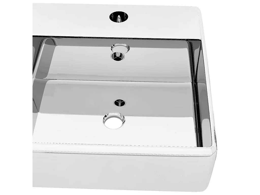 Lavabo con rebosadero 41x41x15 cm cerámica plateado ES66590