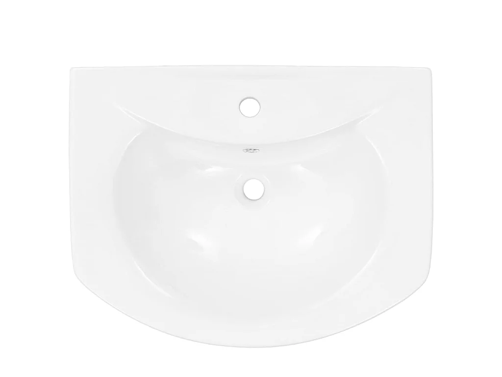 Vasque sur pied avec socle Céramique Blanc 650x520x200 mm WVGQ5687